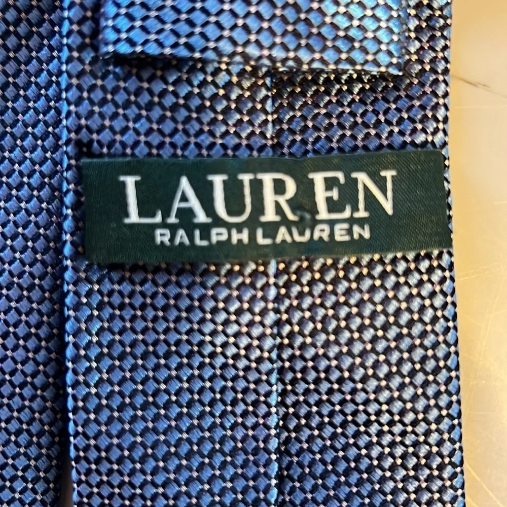 Ralph Lauren Blue Silk Hand Made Tie 58”